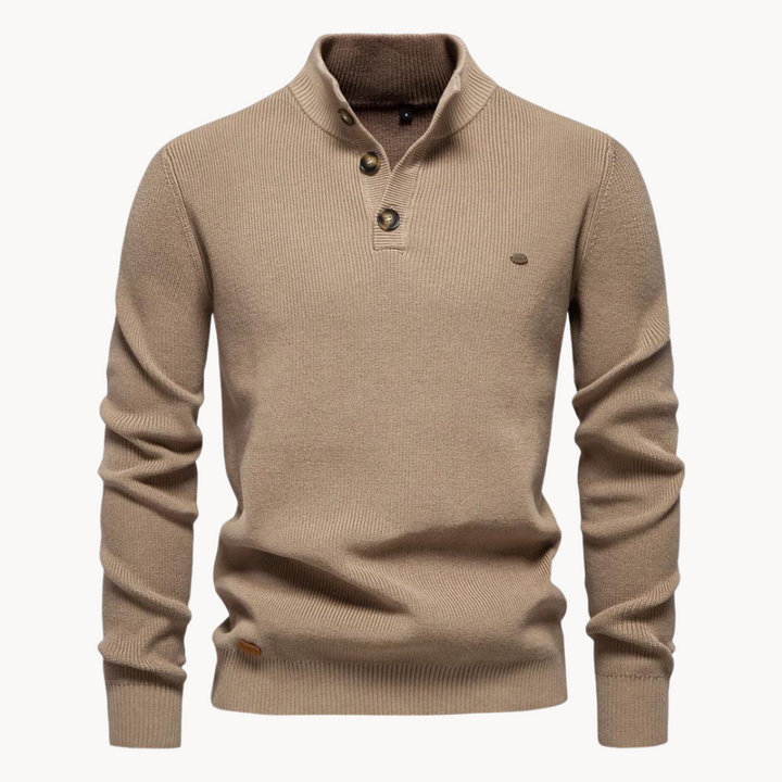 ASHTON™  | Button Mockneck Sweater