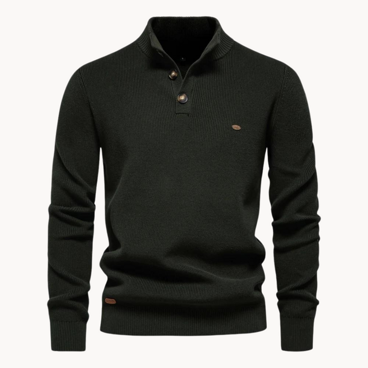 ASHTON™  | Button Mockneck Sweater