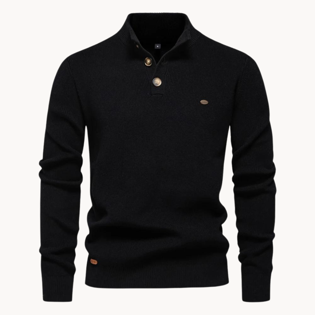 ASHTON™  | Button Mockneck Sweater