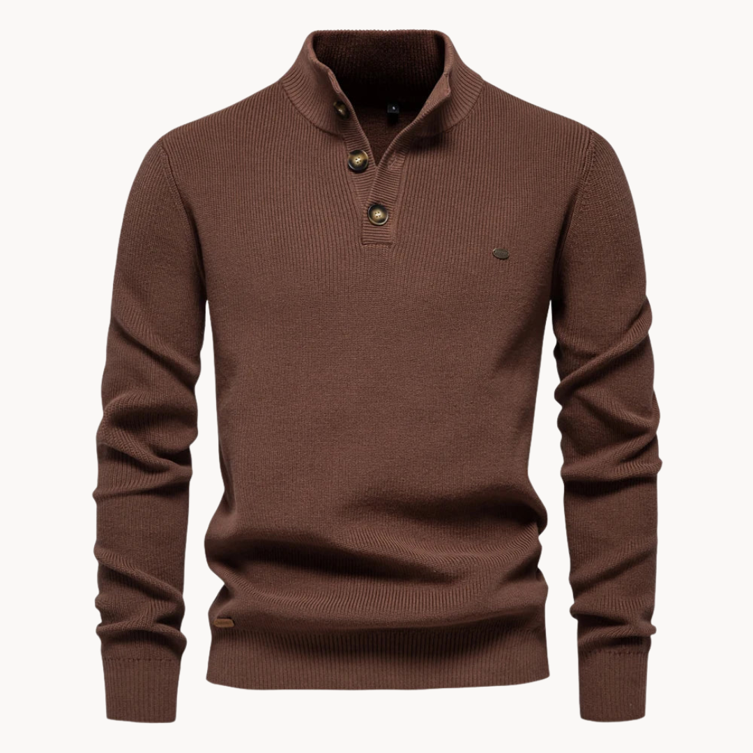 ASHTON™  | Button Mockneck Sweater